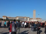 Tiananmen Square and the Great Hall of the People. Line-up is for Mao's Mausoleum.